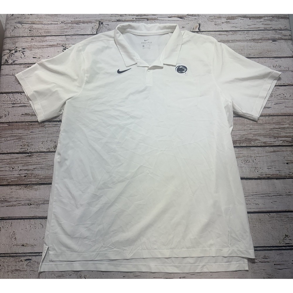 Penn State Nittany Lions Nike On Field Polo Shirt White Short Sleeve Men's XXL - Picture 2 of 6